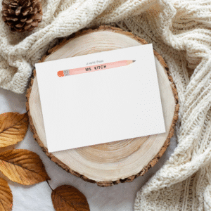 Teacher's Pencil Note Cards - Box Set of 20